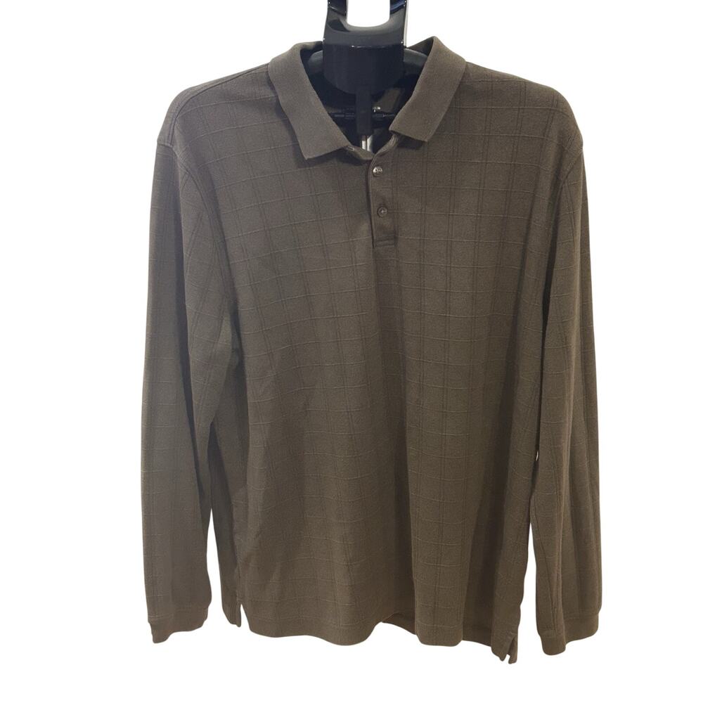 VanHeusen Gray Long Sleeve Polo size XL
